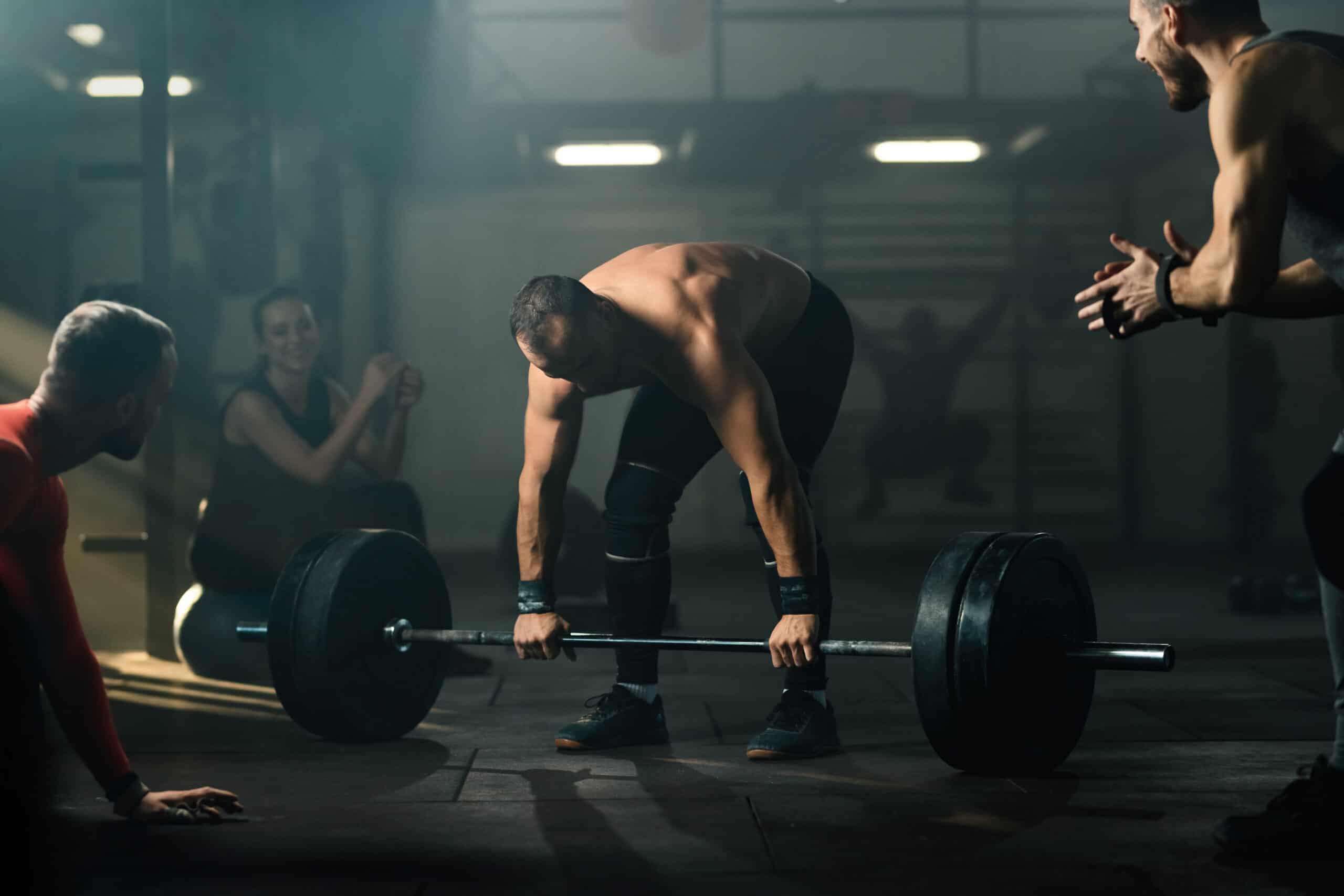 Man preparing to deadlift