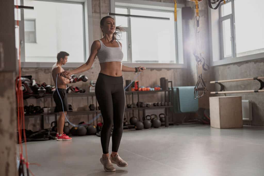 woman jumping rope