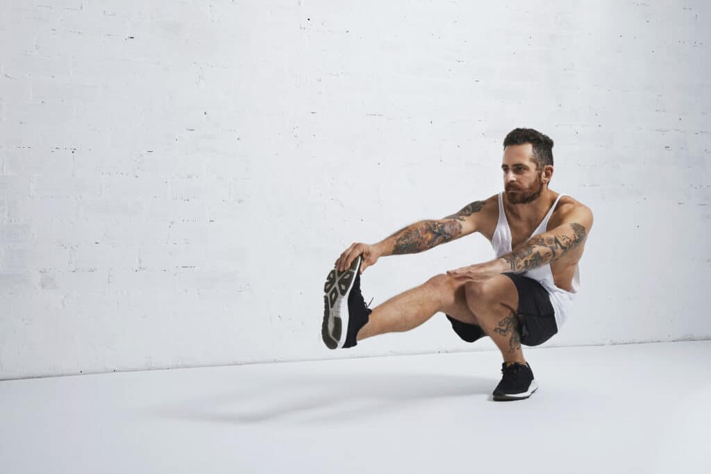 man doing bodyweight exercises