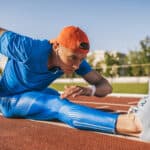 Runner stretching calves