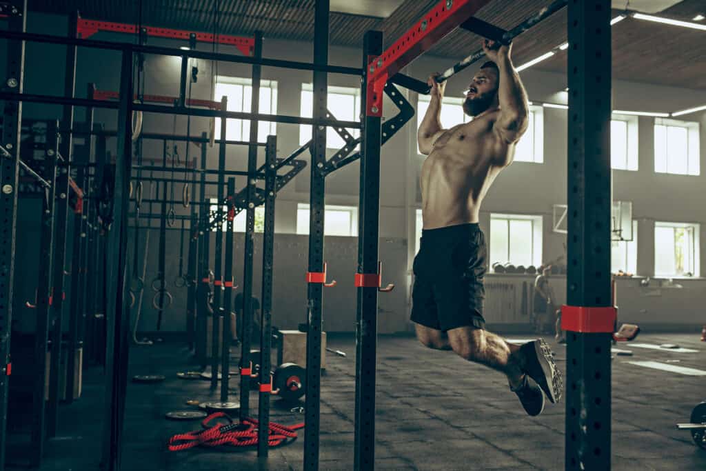 man doing pullups