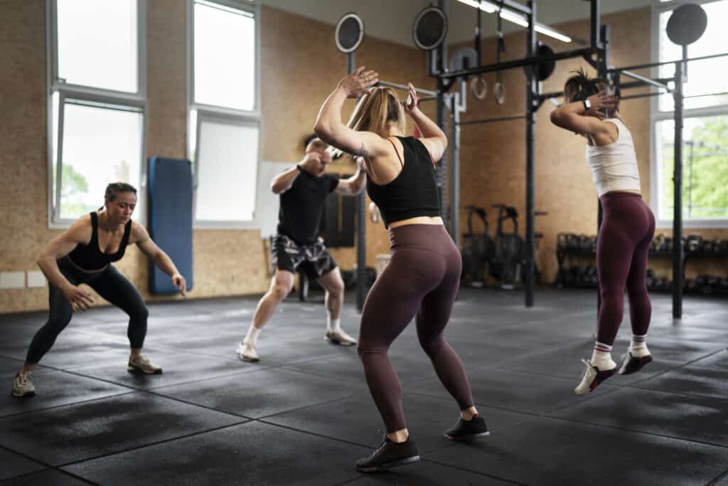 Group workout at gym