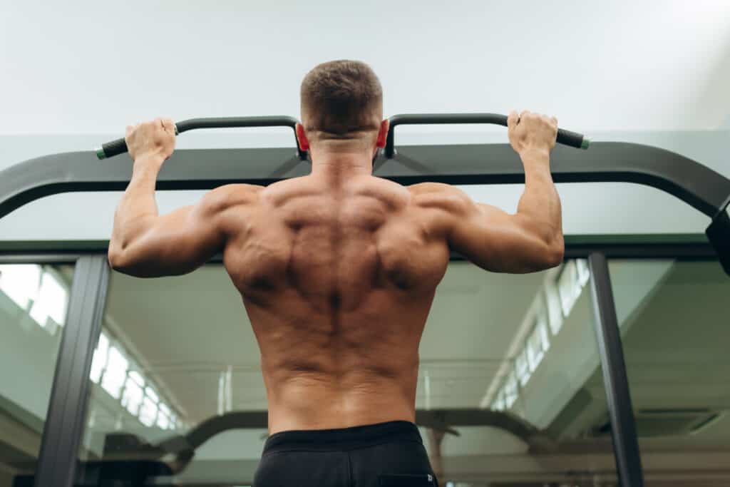 Man doing a pull-up