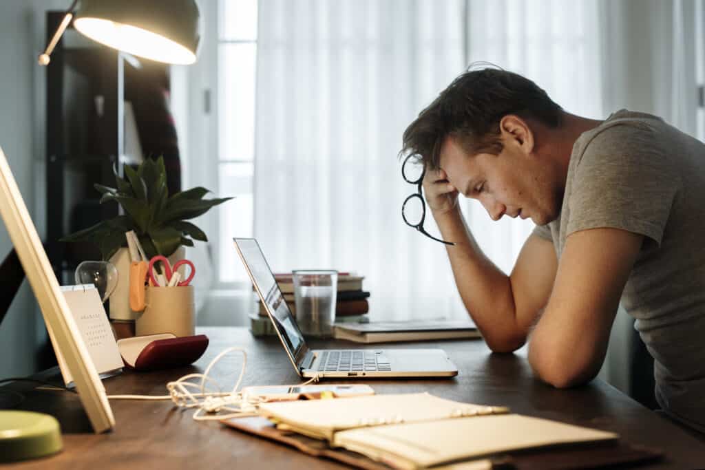 man dealing with anxiety