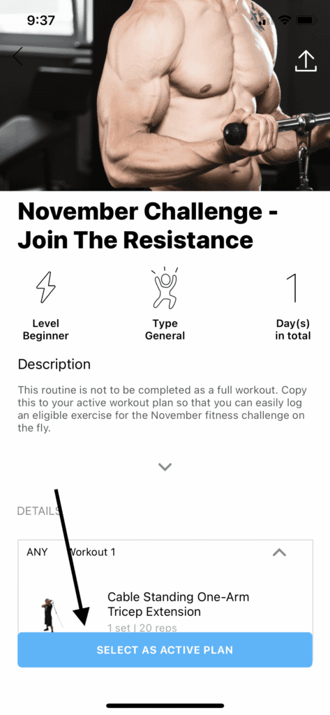how to copy the monthly fitness challenge routine to your profile